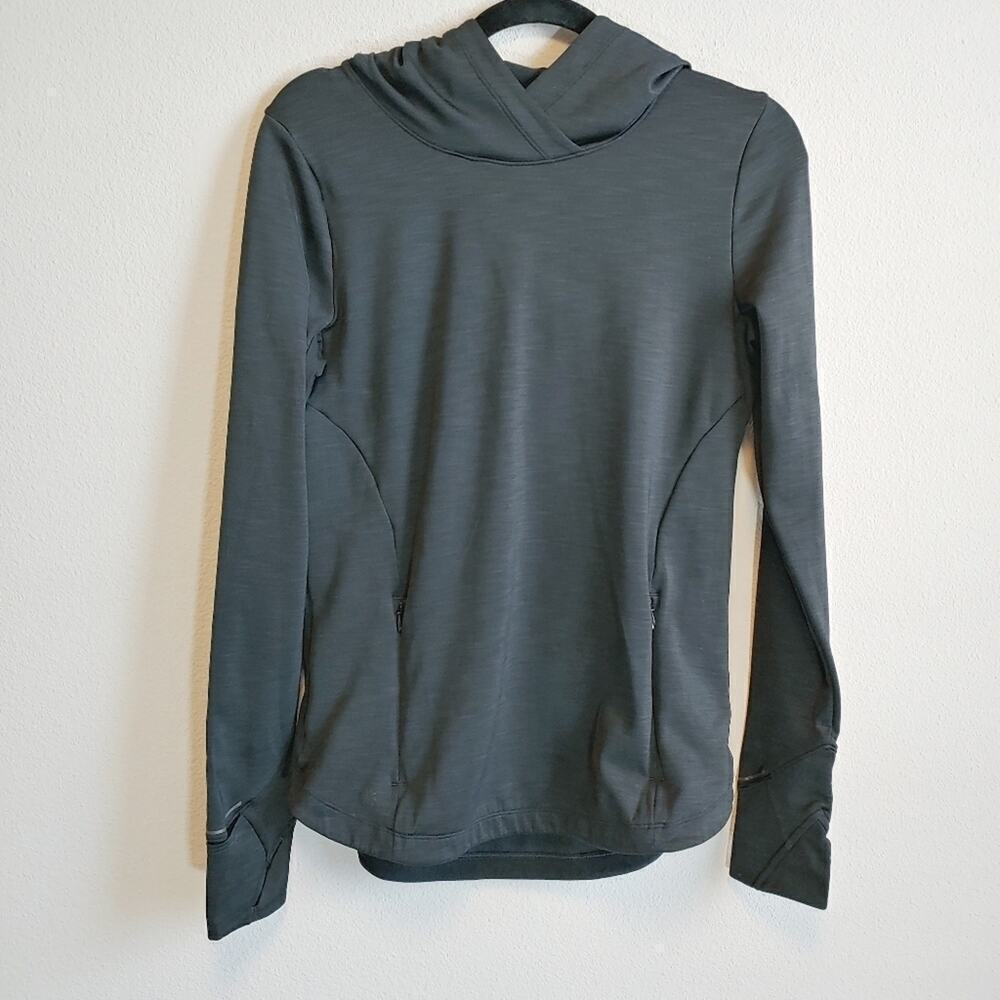 Athleta Women's Black Thumb Holes Hoodie Sz XS